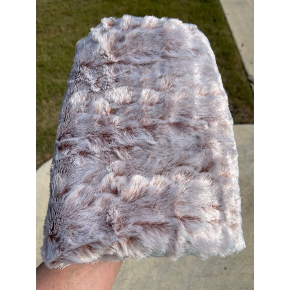 Mauve Cream Faux Fur Fabric 60x1.5 yard Plush Textured Sewing Craft Material